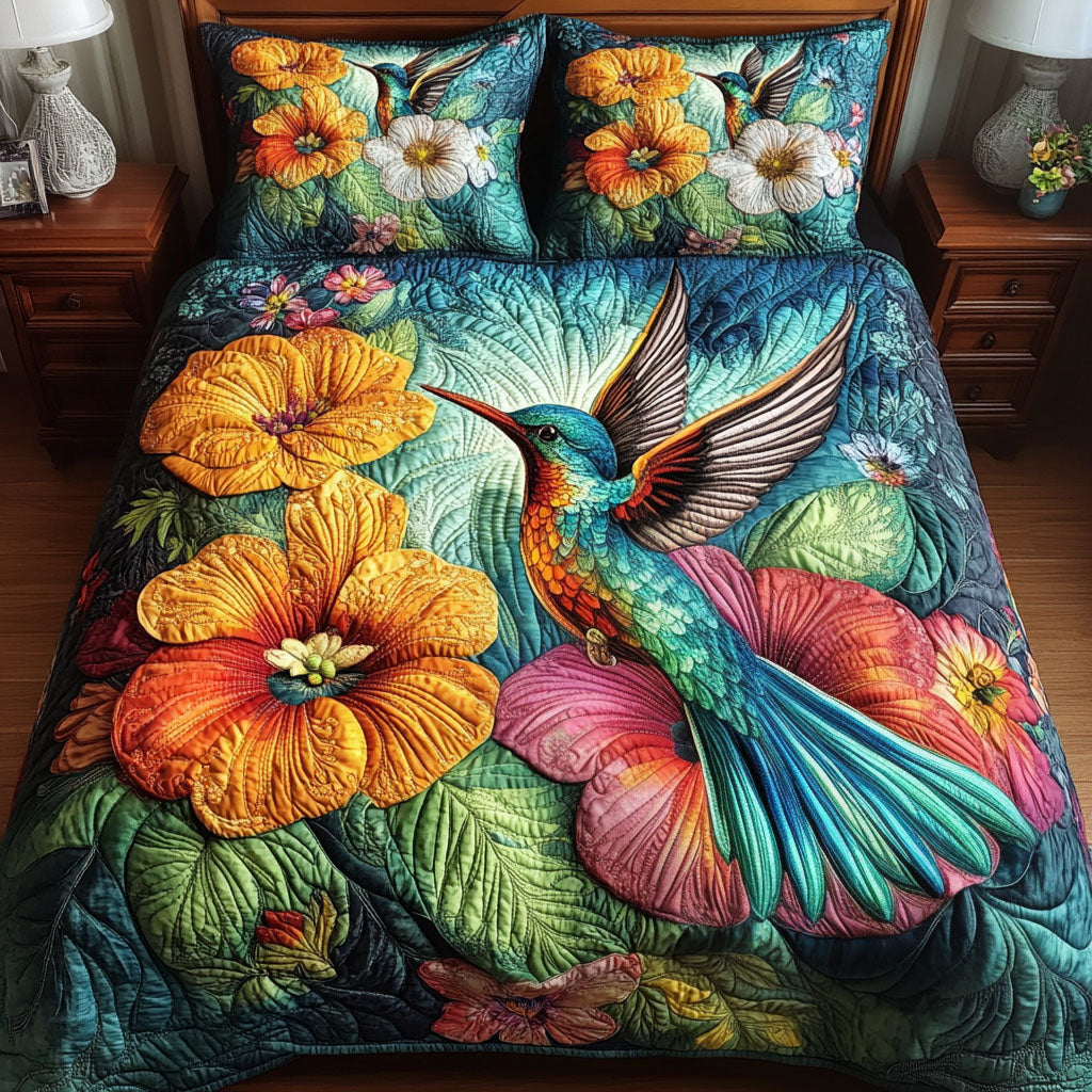 Garden Melody 3-Piece Quilted Bedding Set - Single (59" x 70")