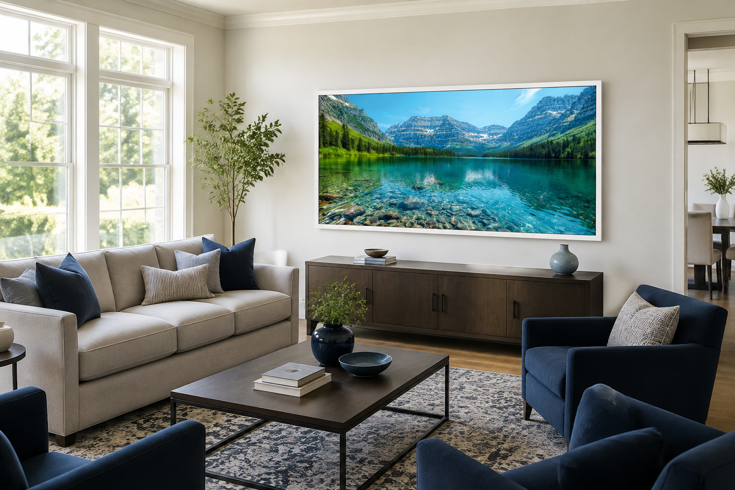 Glacier National Park Wall Art – Montana Landscape Framed Canvas for Rustic Home Decor