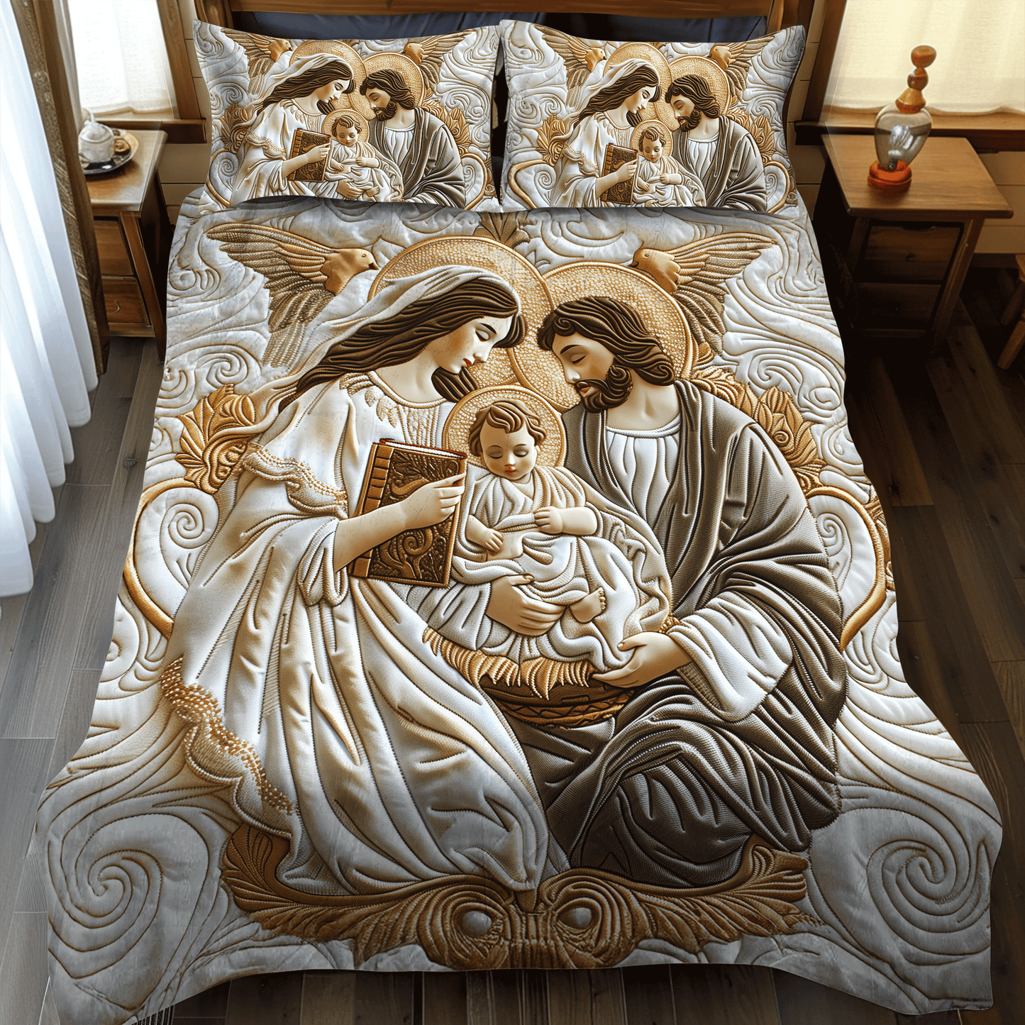 Glorious Christmas Quilted Bedding Set - Single (59" x 70")