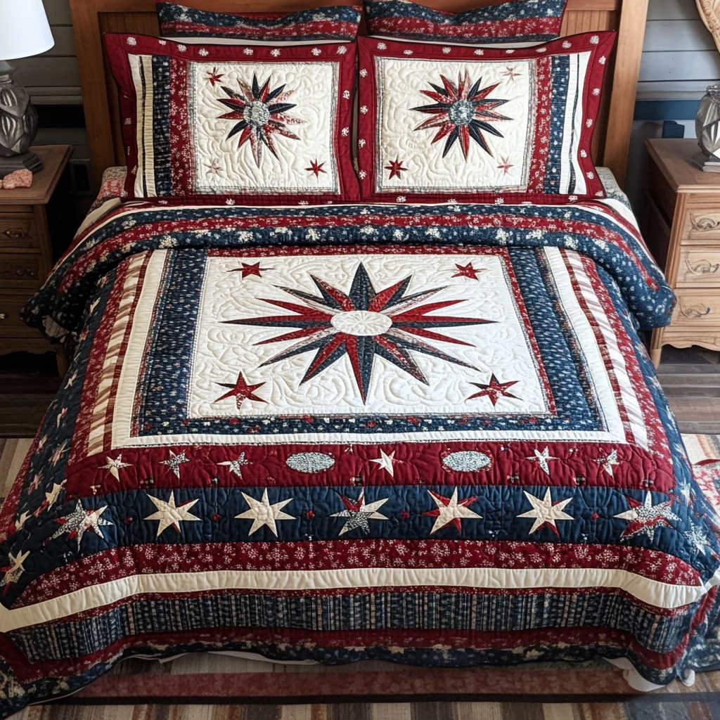 Glory Nights 3-Piece Quilted Bedding Set - Single (59" x 70")