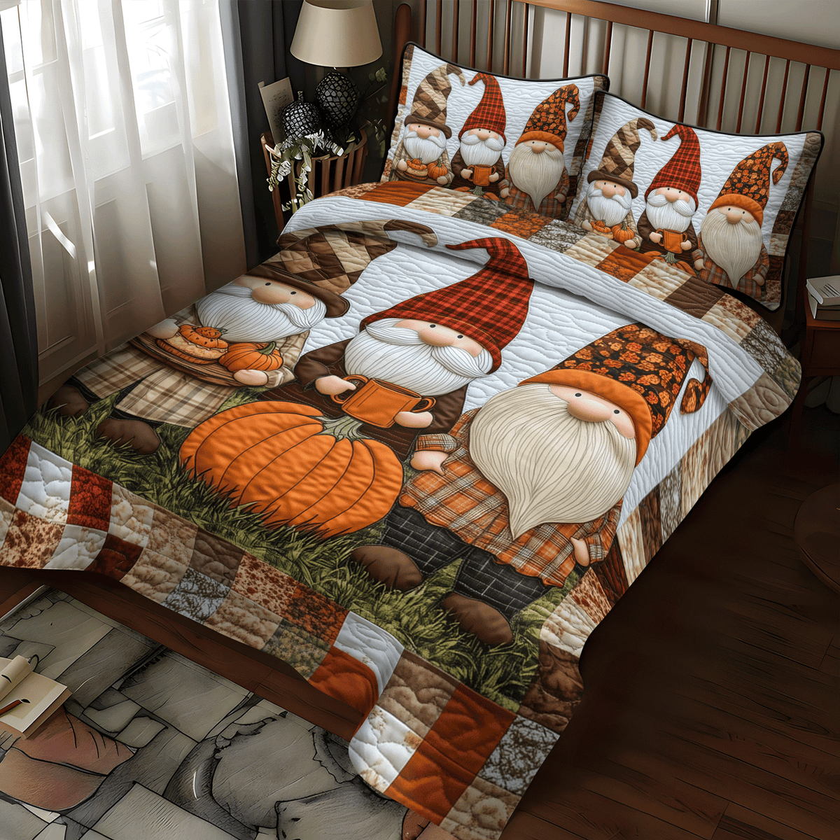 Gnome Grove 3-Piece Quilted Bedding Set - Single (59" x 70")