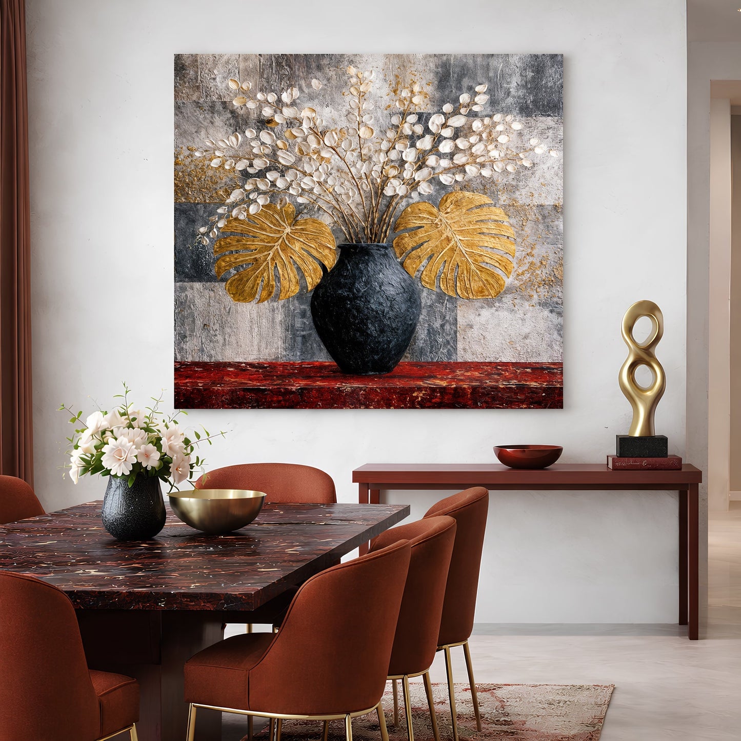 Golden Botanical Arrangement