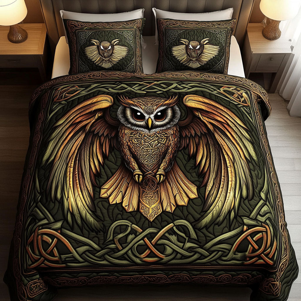 Golden Flight 3-Piece Quilted Bedding Set - Single (59" x 70")