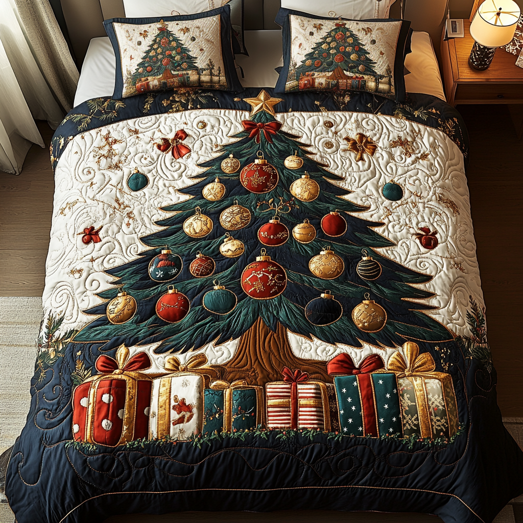 Golden Noel 3-Piece Quilted Bedding Set - Single (59" x 70")
