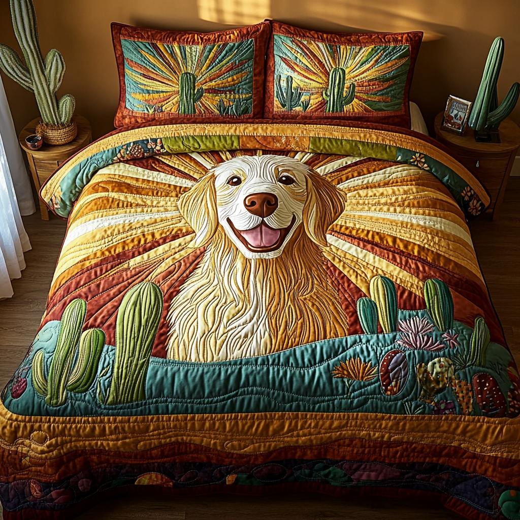 Golden Trails 3-Piece Quilted Bedding Set - Single (59" x 70")