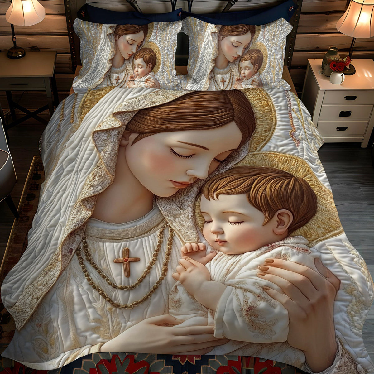Graceful Adoration 3-Piece Quilted Bedding Set - Single (59" x 70")