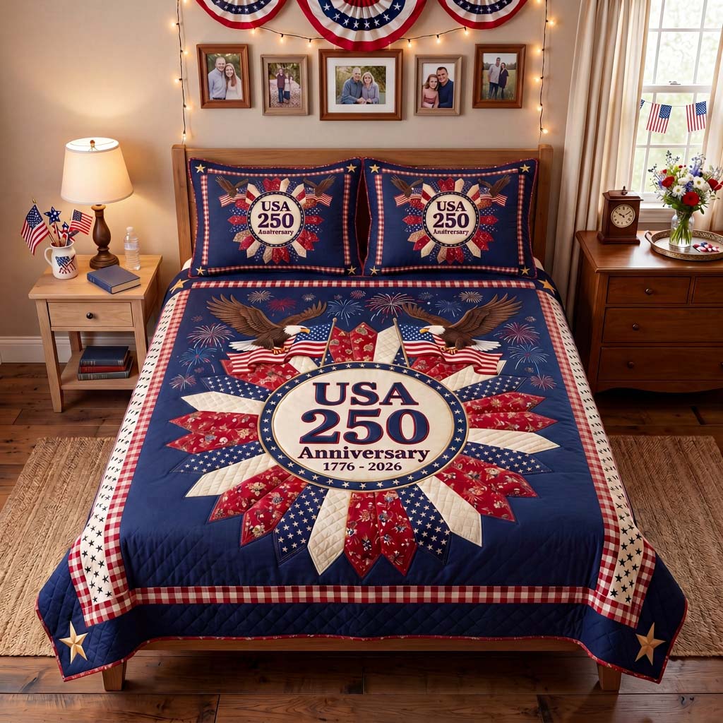 Grand Eagle Sentry 3-Piece Quilted Bedding Set - Single (59" x 70")