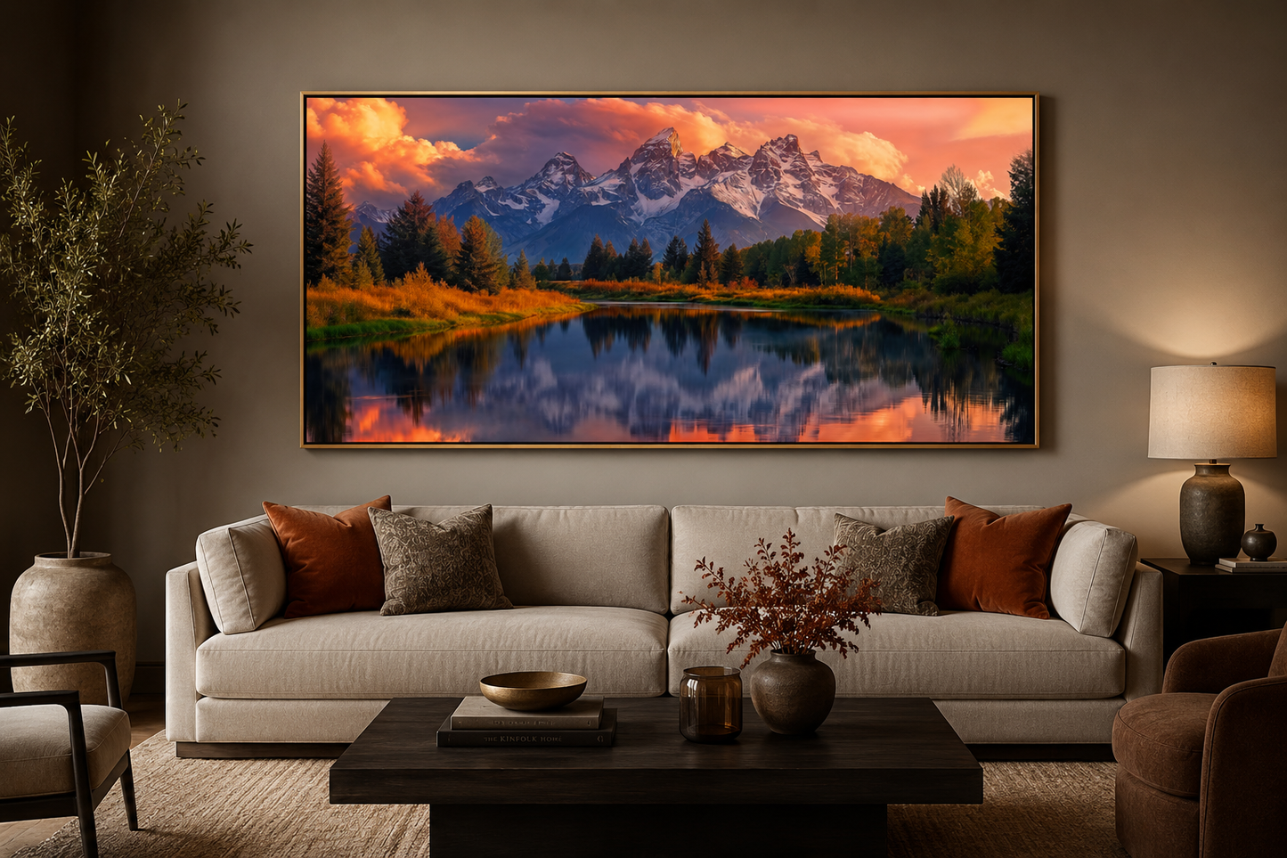 Grand Teton National Park Landscape Framed Canvas Wall Art