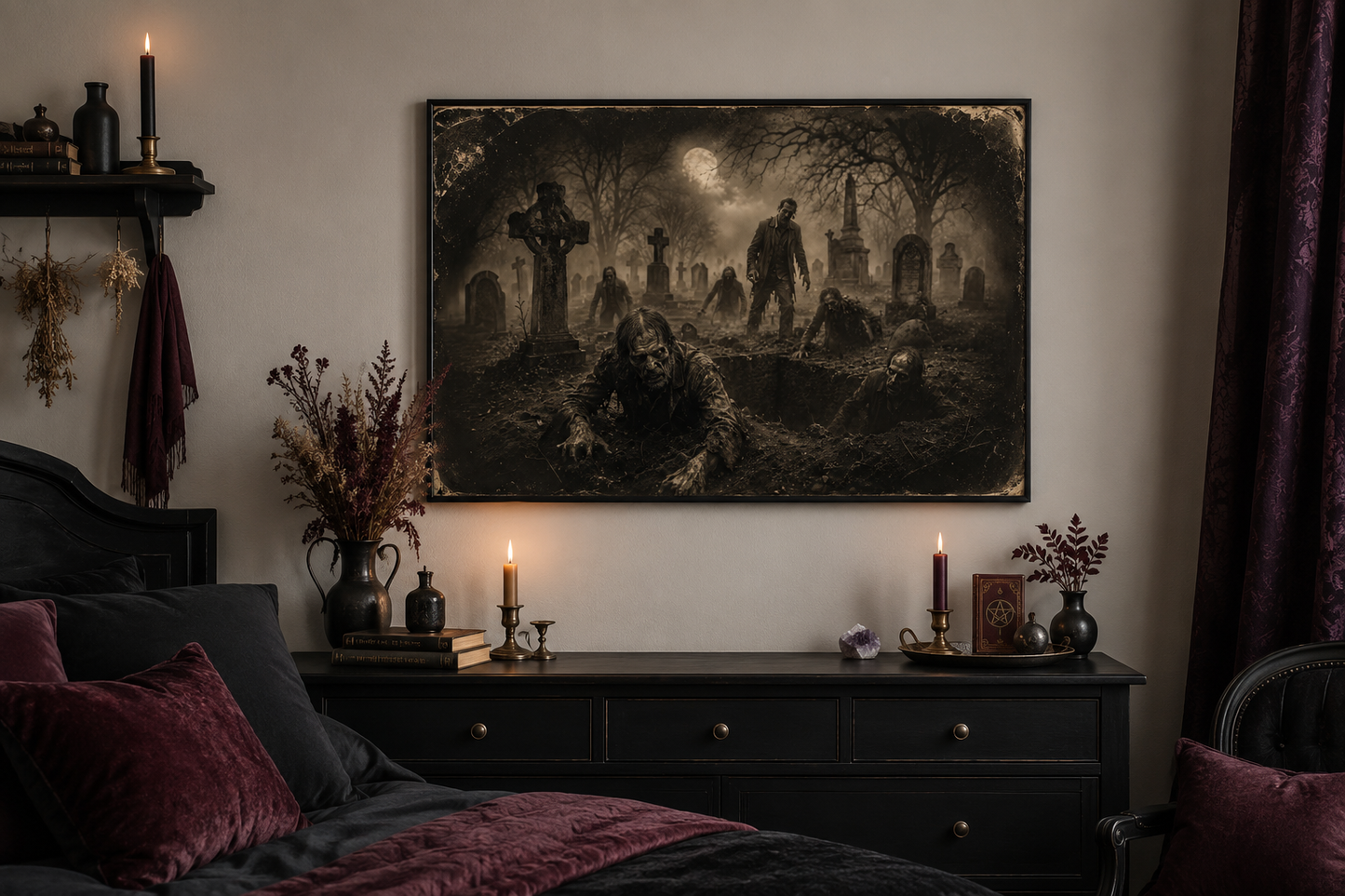 Dead Rising From The Graves Realistic Antique Photograph Wall Art