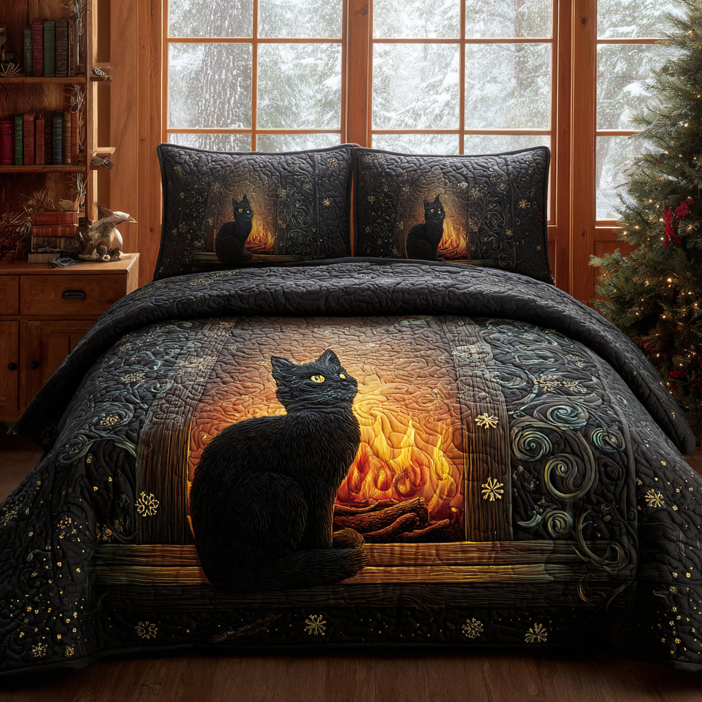 Hearthside Cat 3-Piece Quilted Bedding Set - Single (59" x 70")