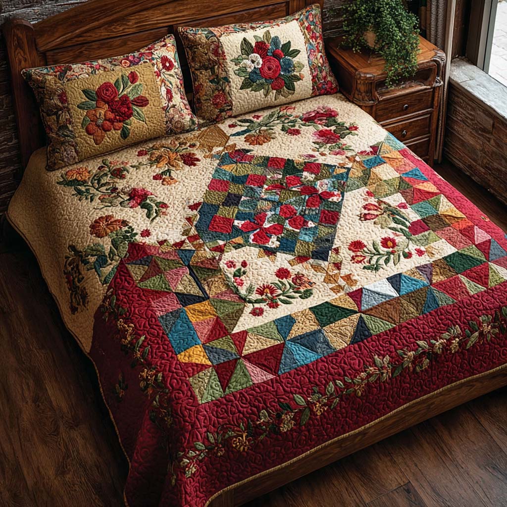 Hearthside Folk 3-Piece Quilted Bedding Set - Single (59" x 70")