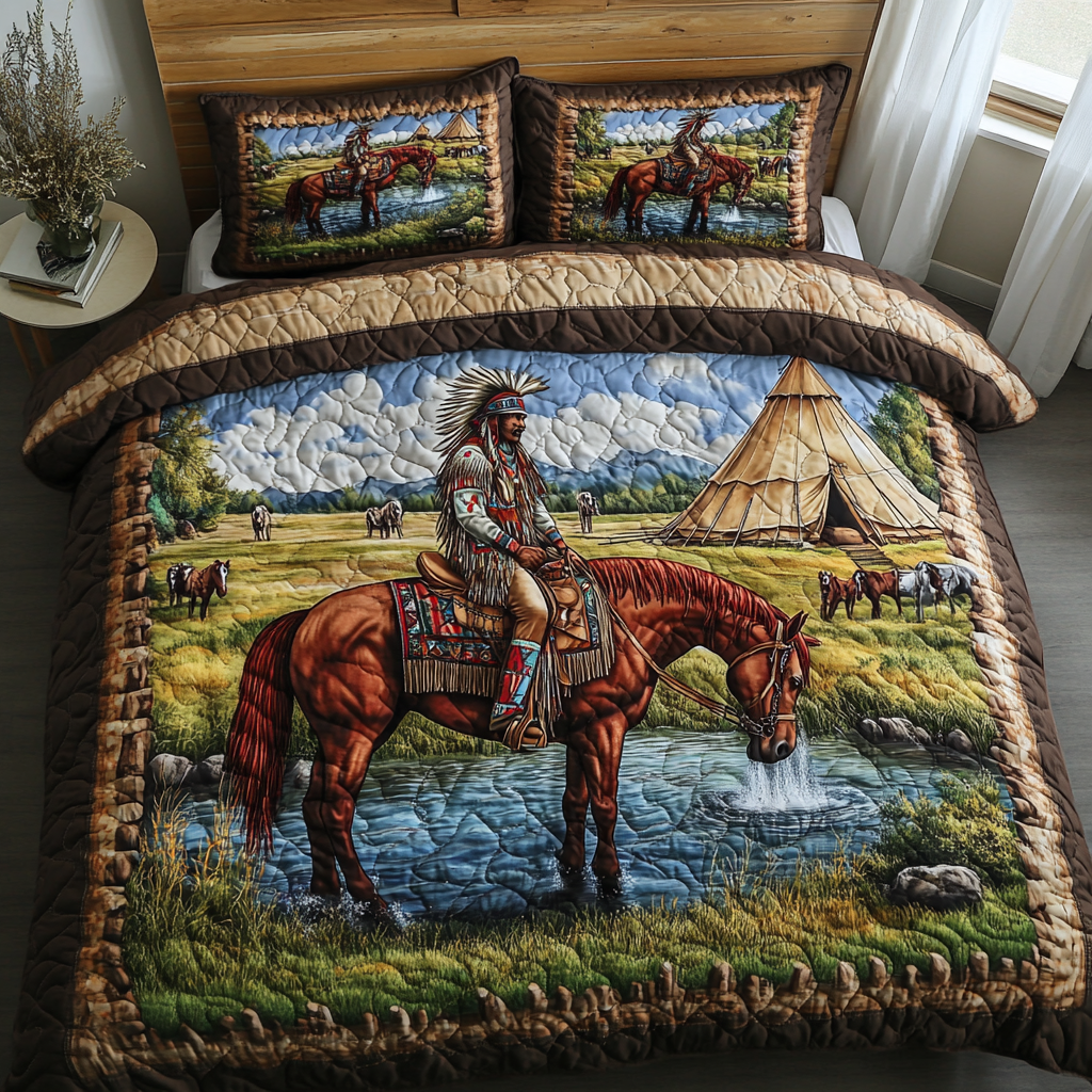 Heritage Harmony 3-Piece Quilted Bedding Set - Single (59" x 70")
