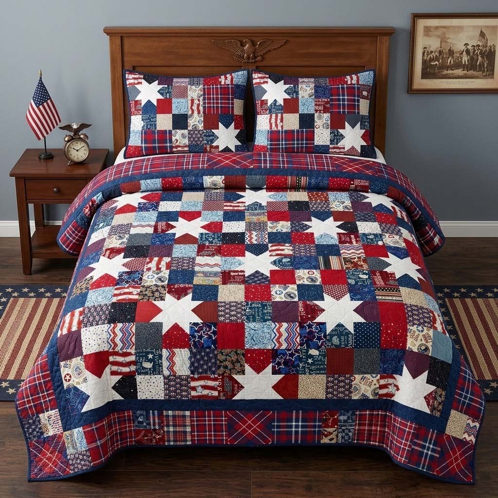 Heritage Patch 3-Piece Quilted Bedding Set - Single (59" x 70")