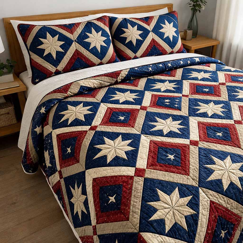Heritage Star 3-Piece Quilted Bedding Set - Single (59" x 70")