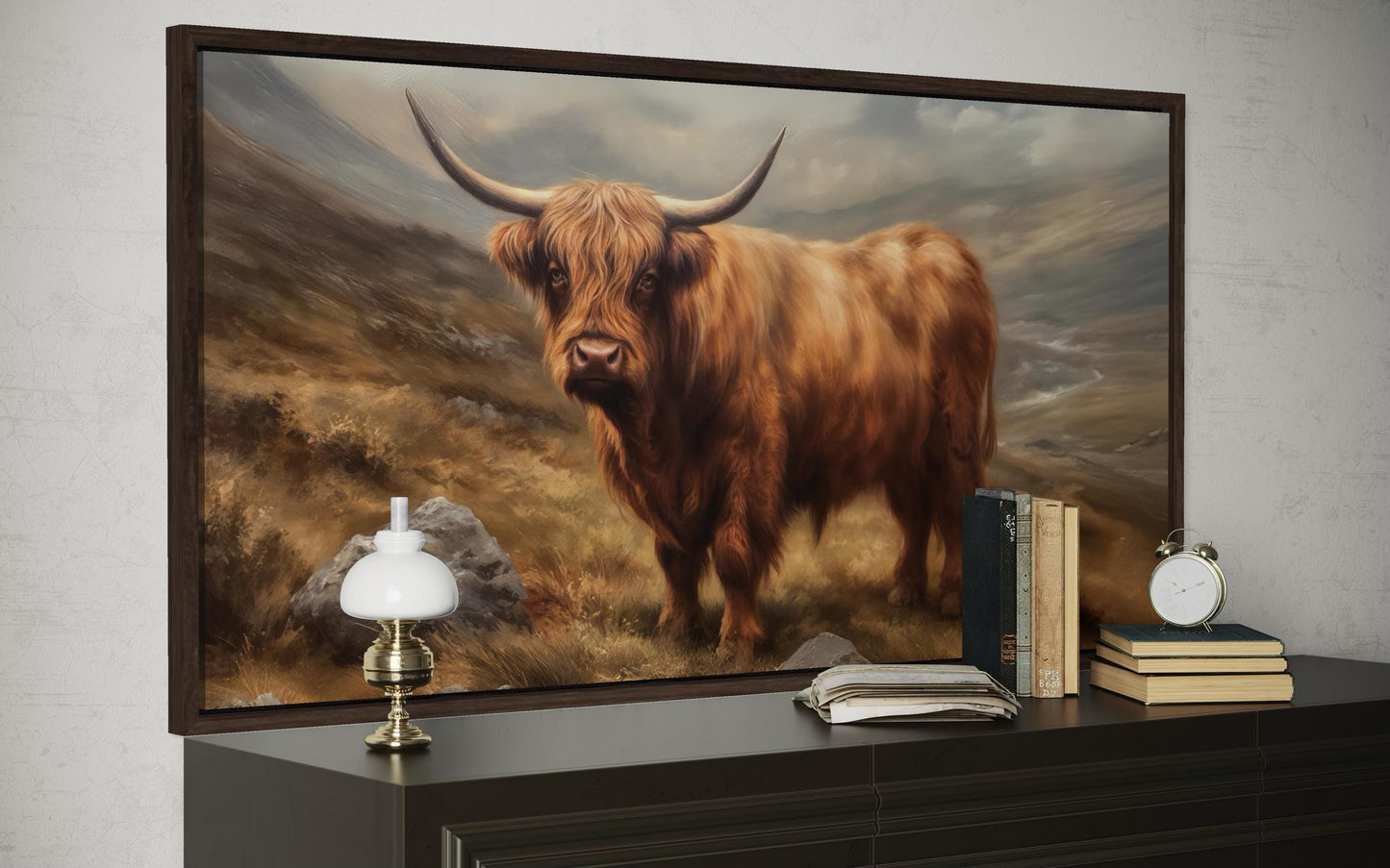 Highland Cow Rustic Farm Animal Wall Art