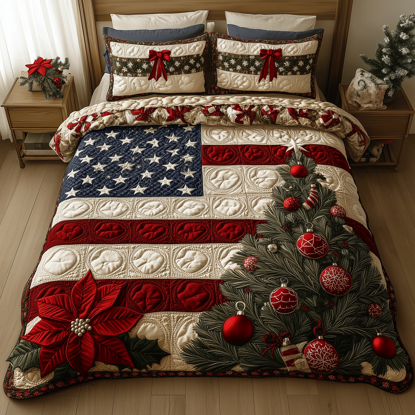 Holiday Heritage 3-Piece Quilted Bedding Set - Single (59" x 70")