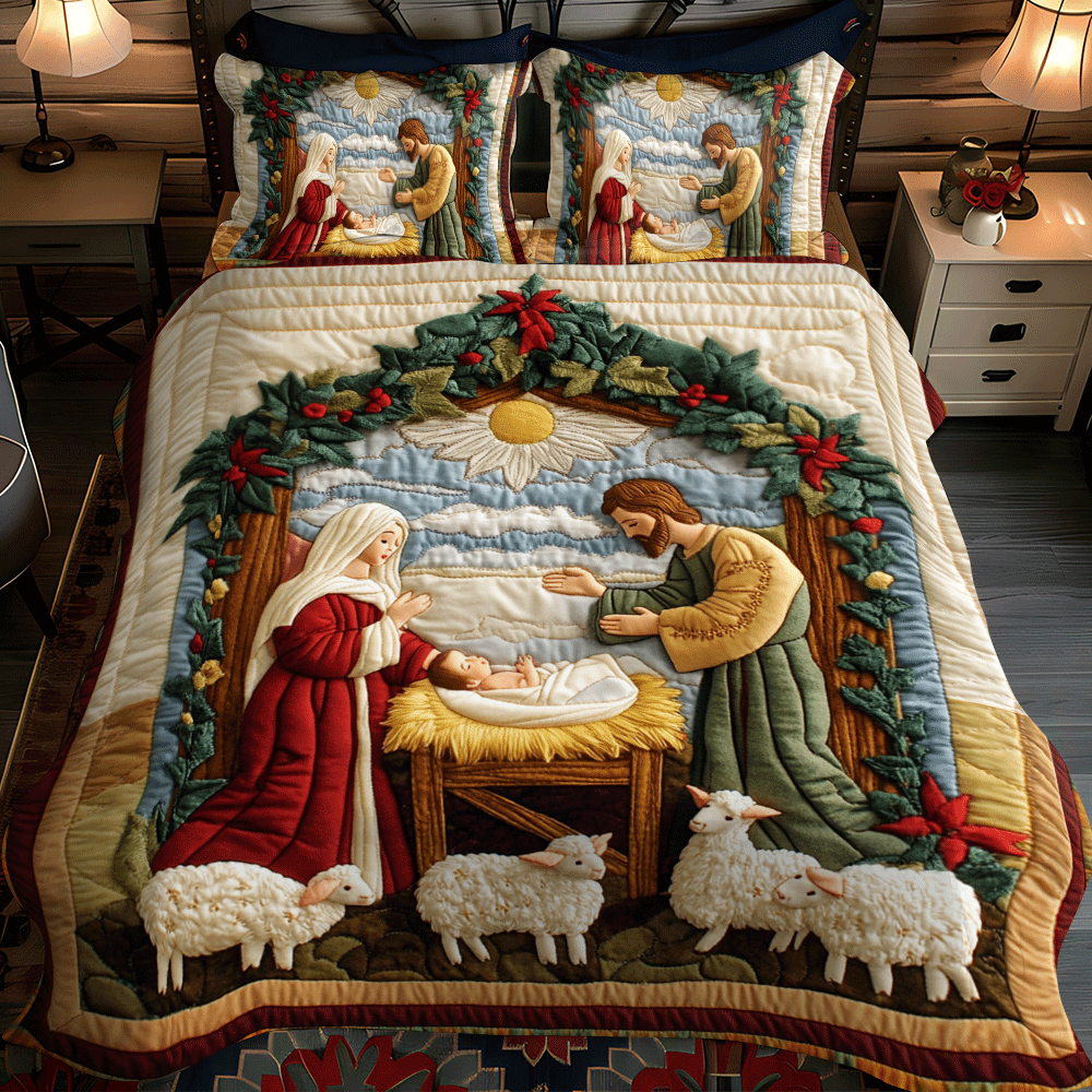 Holiday Cheer 3-Piece Quilted Bedding Set - Single (59" x 70")
