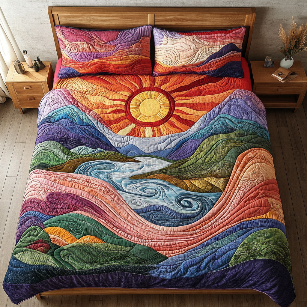 Horizon Bliss 3-Piece Quilted Bedding Set - Single (59" x 70")