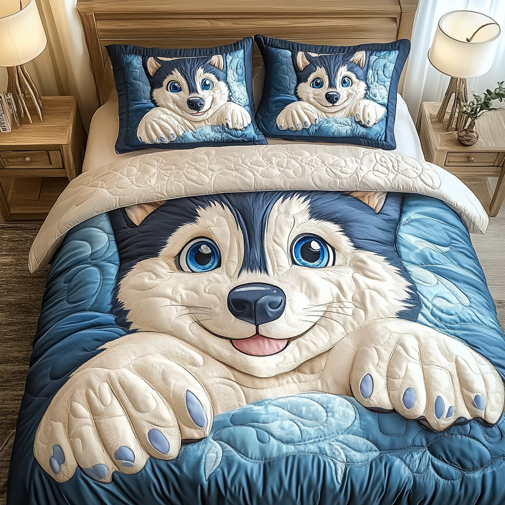 Husky Haven 3-Piece Quilted Bedding Set - Single (59" x 70")
