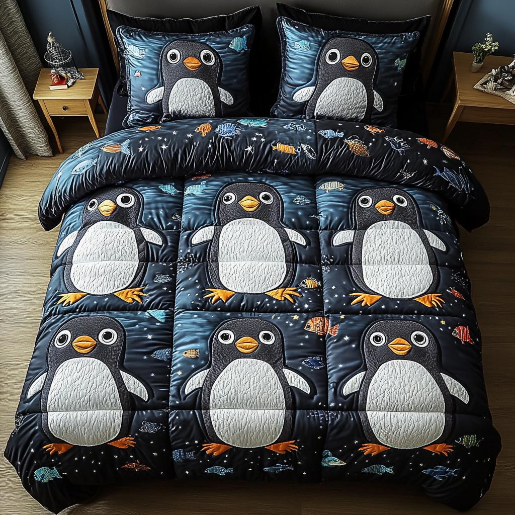 Ice Cap Companions 3-Piece Quilted Bedding Set - Single (59" x 70")