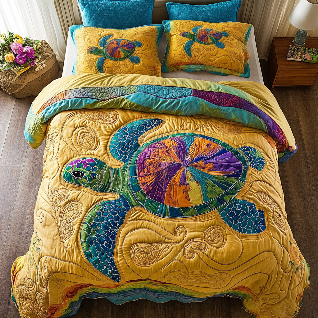Island Bliss 3-Piece Quilted Bedding Set - Single (59" x 70")