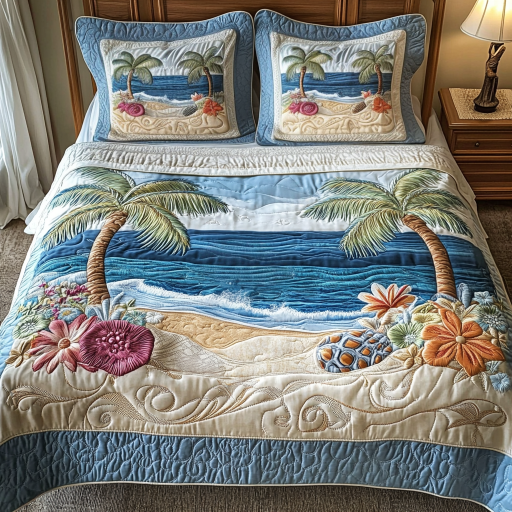 Island Breeze 3-Piece Quilted Bedding Set - Single (59" x 70")
