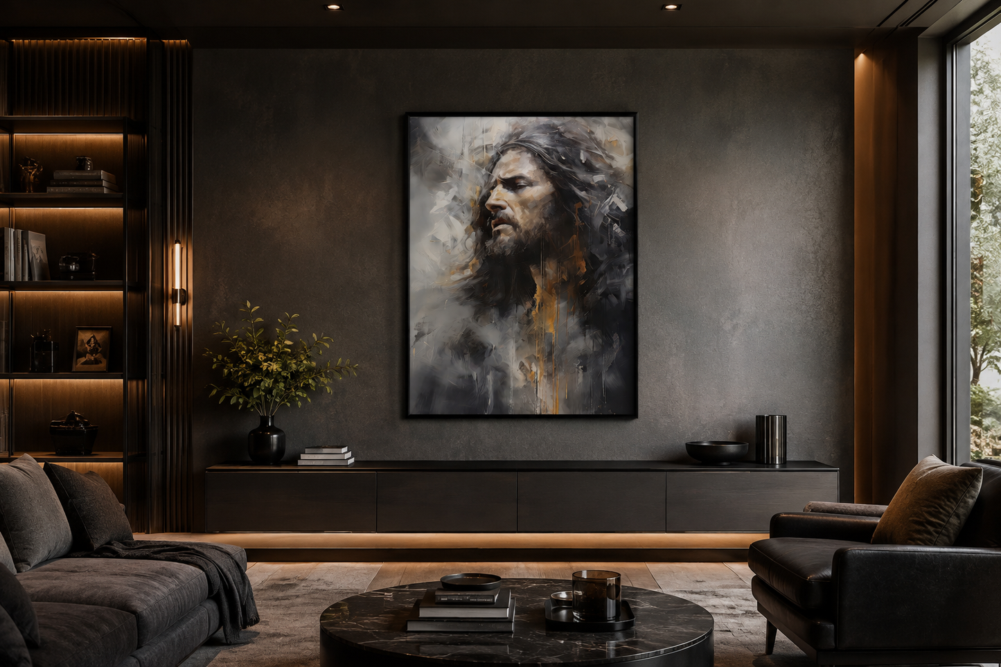 Jesus Christ Abstract Modern Christian Framed Canvas Wall Art