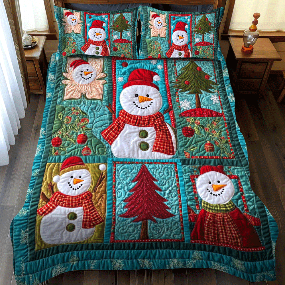 Jolly Holly Nights 3-Piece Quilted Bedding Set - Single (59" x 70")