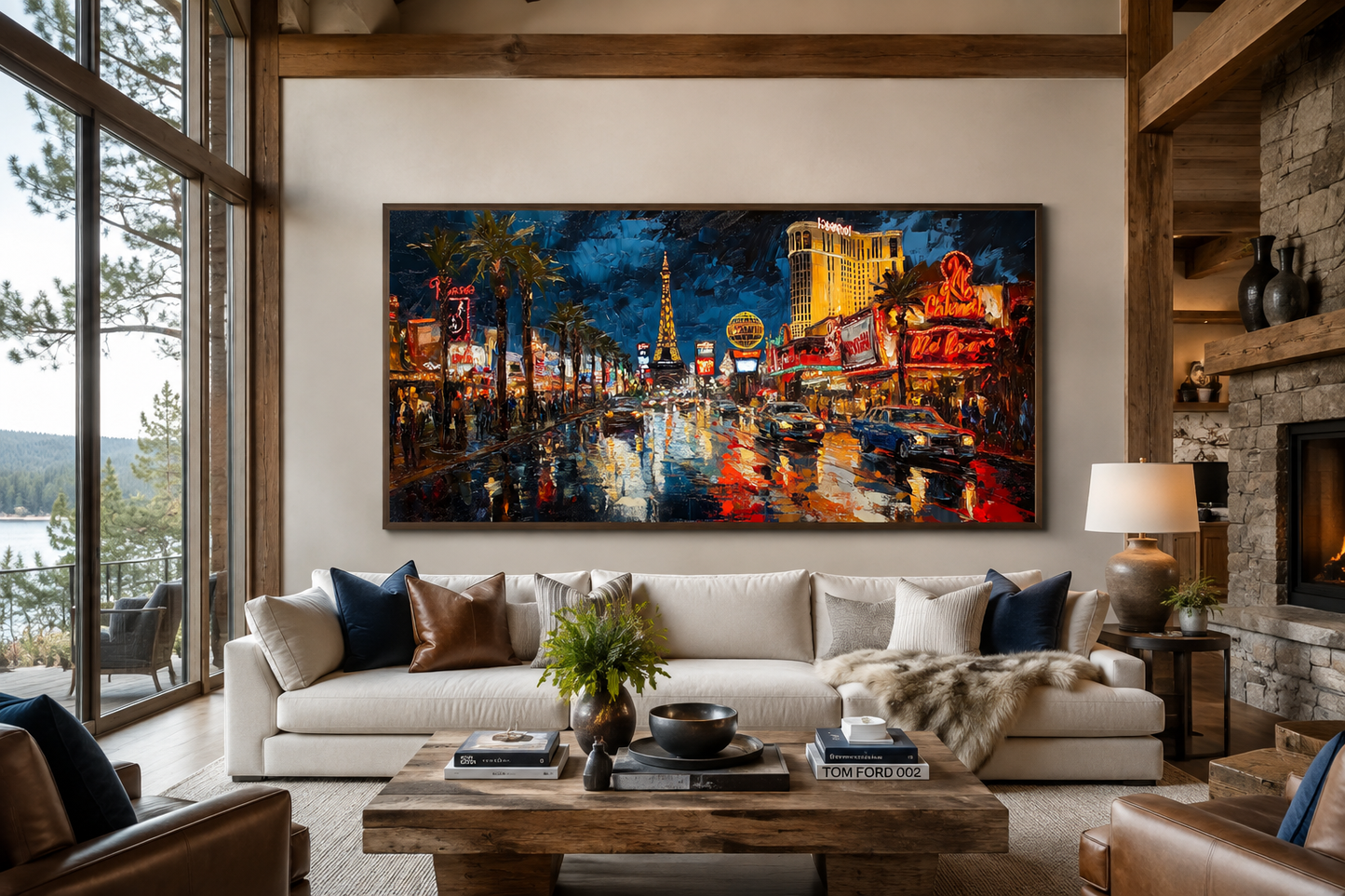 Las Vegas Strip At Night Framed Canvas Wall Art