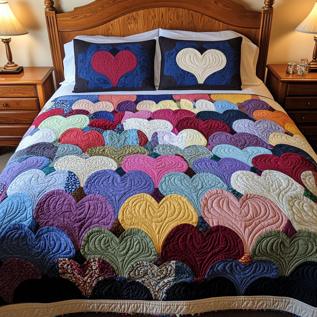 Lattice of Love 3-Piece Quilted Bedding Set - Single (59" x 70")