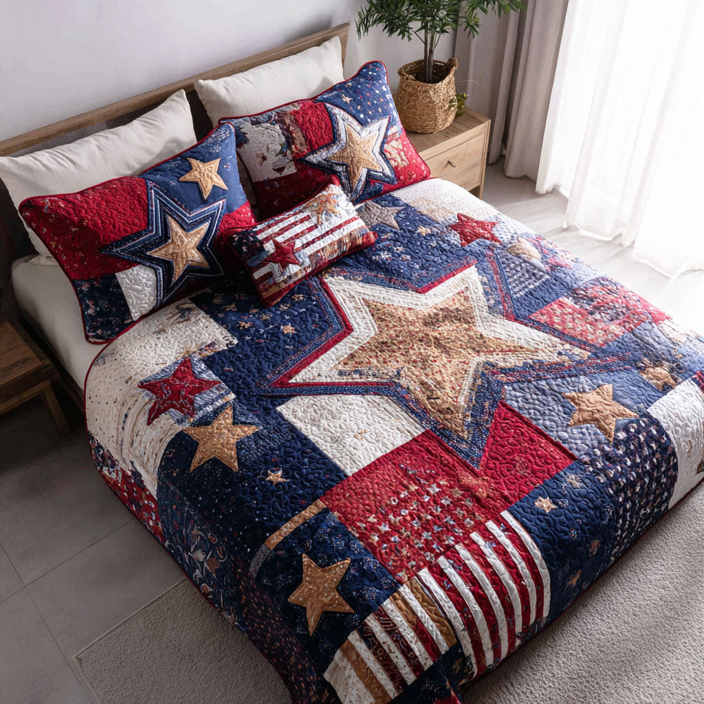Liberty Patch 3-Piece Quilted Bedding Set - Single (59" x 70")