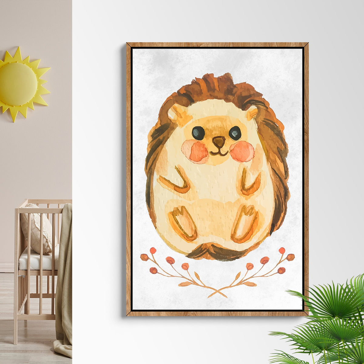 Animals Forest Hedgehog Cute Canvas Wall Art