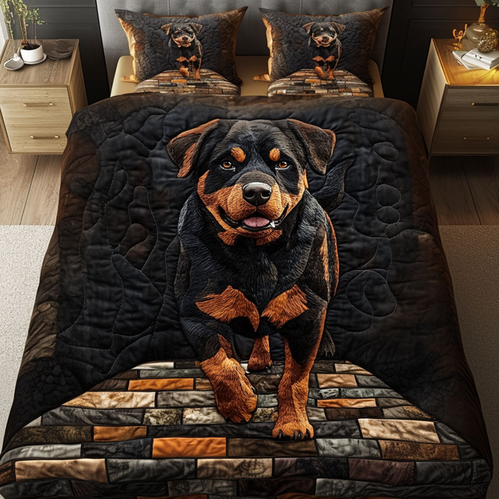 Maple Snuggle Buddy 3-Piece Quilted Bedding Set - Single (59" x 70")