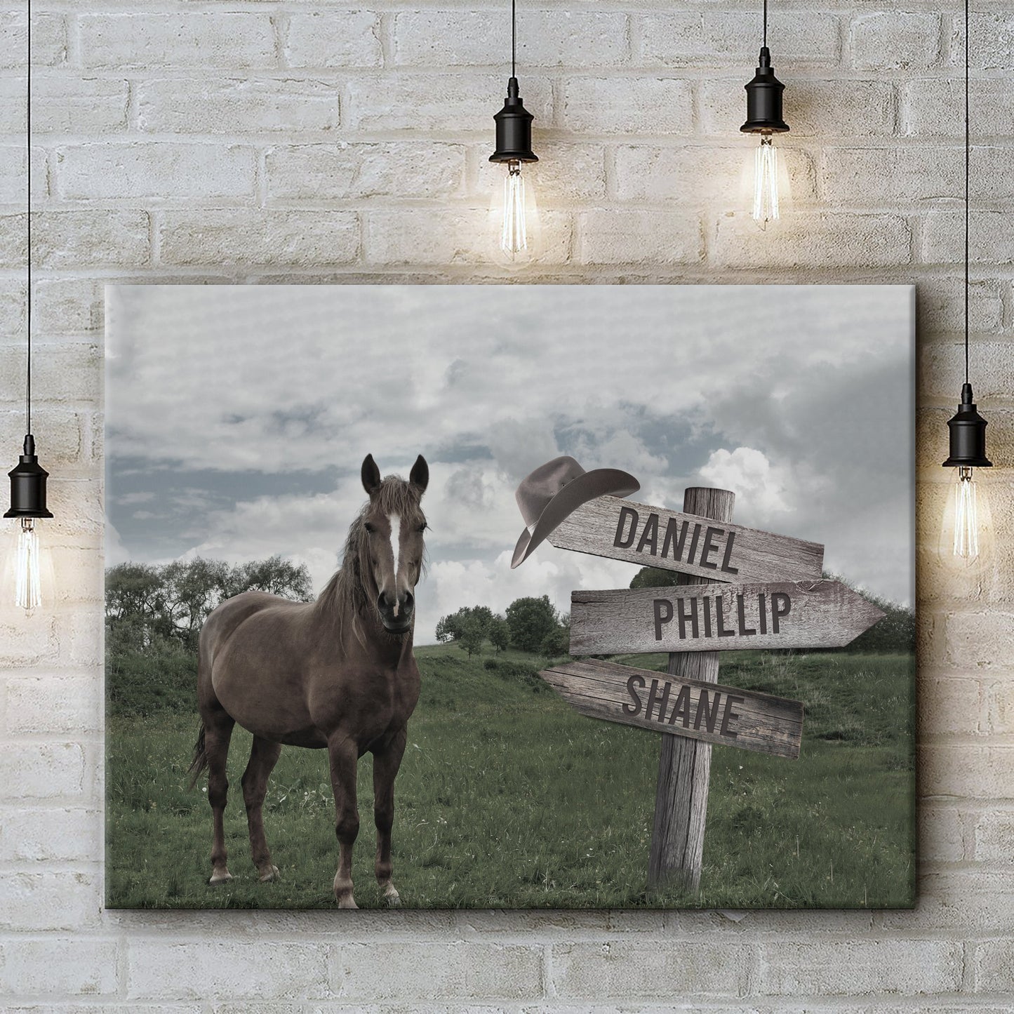Monochrome Horse Name Sign