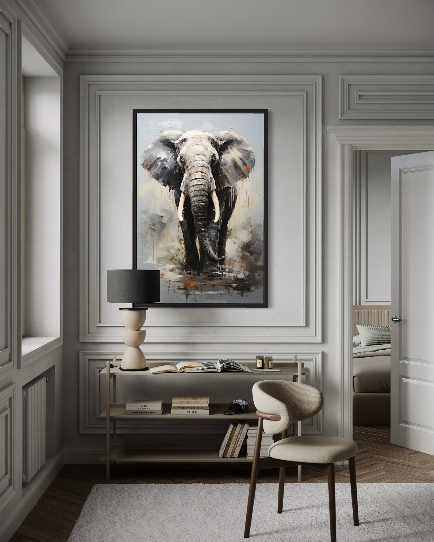 Modern African Elephant Canvas Wall Art