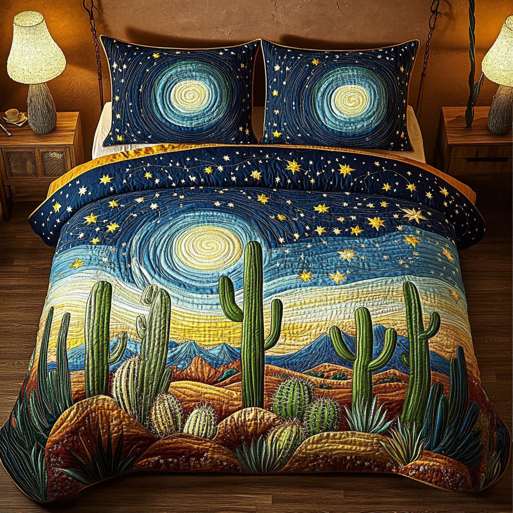 Moonlit Terrain 3-Piece Quilted Bedding Set - Single (59" x 70")
