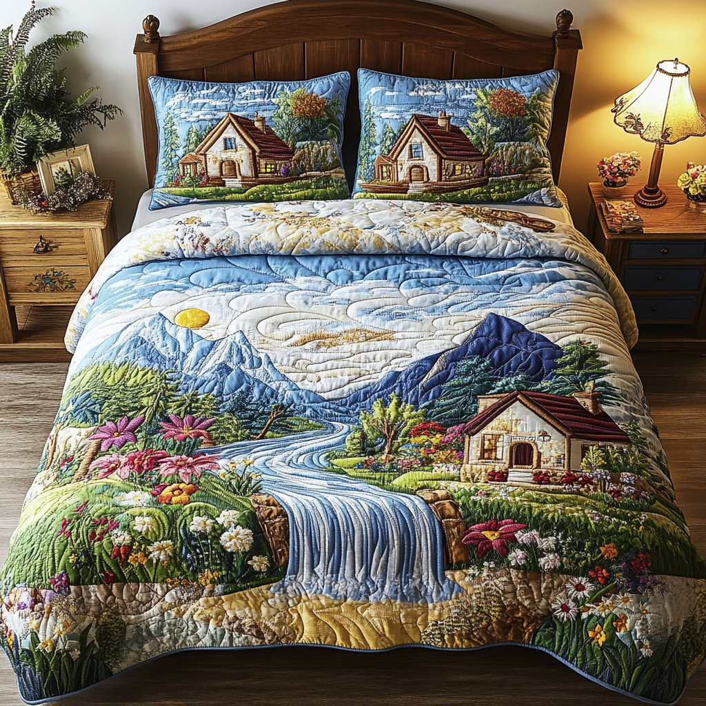 Mountain Escape 3-Piece Quilted Bedding Set - Single (59" x 70")