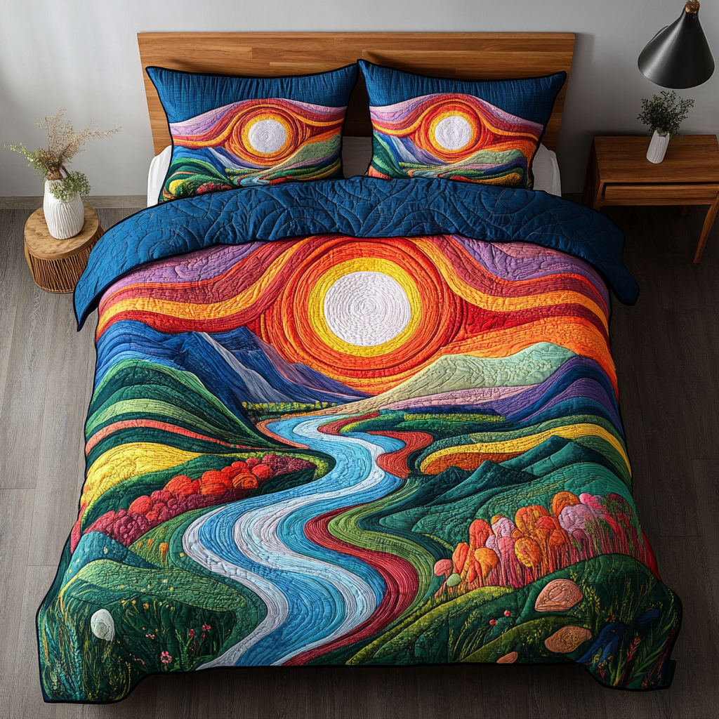 Mountain Glow 3-Piece Quilted Bedding Set - Single (59" x 70")
