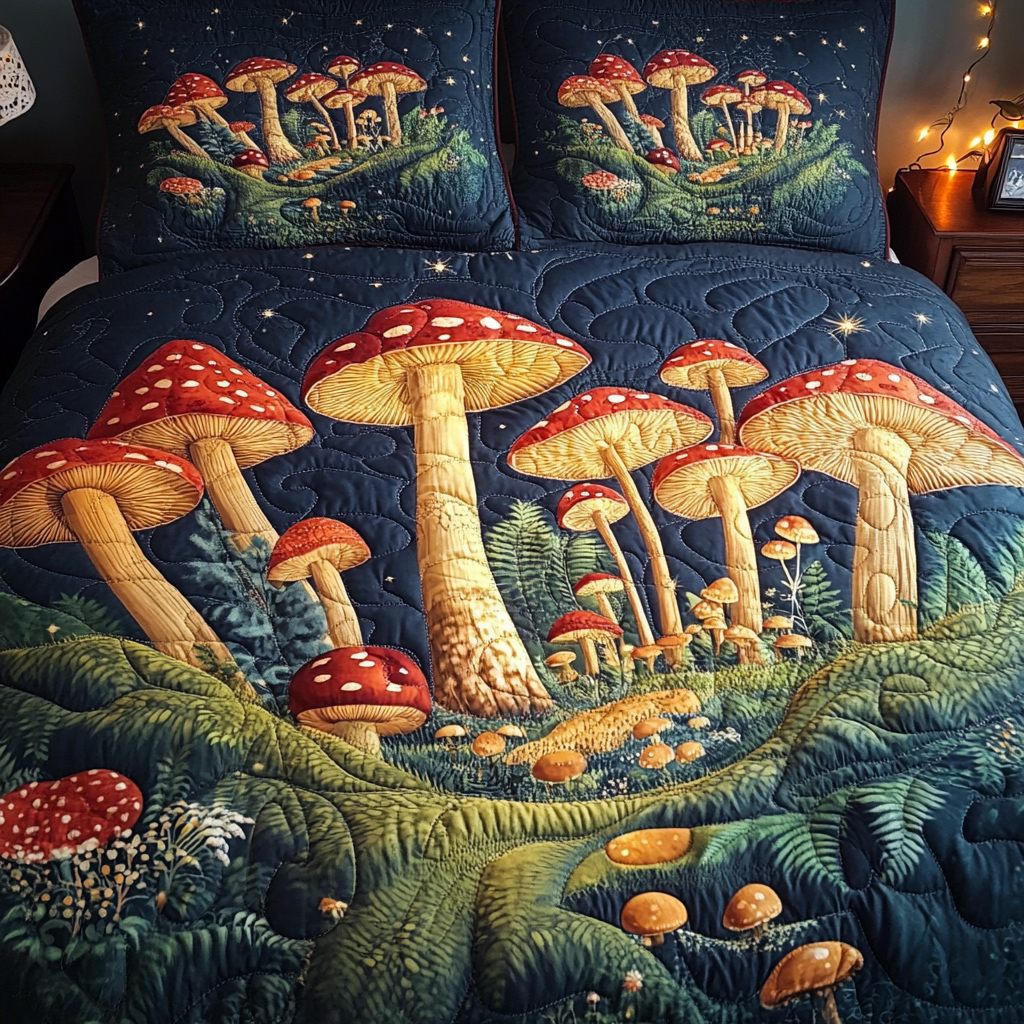 Mystic Fairy Grove 3-Piece Quilted Bedding Set - Single (59" x 70")