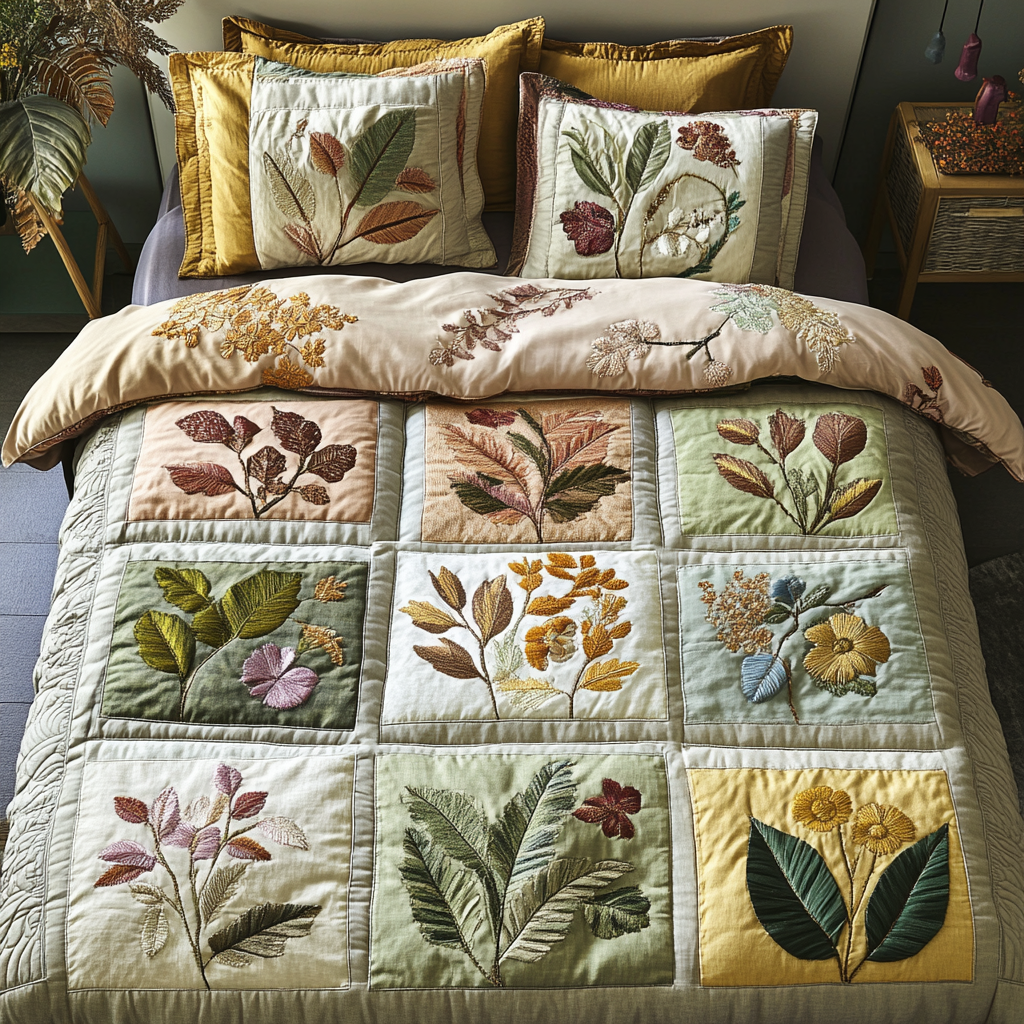 Nature Harmony 3-Piece Quilted Bedding Set - Single (59" x 70")