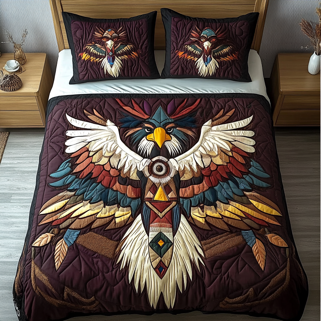 Nature Totem 3-Piece Quilted Bedding Set - Single (59" x 70")