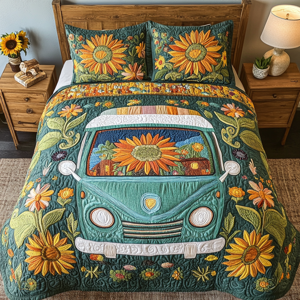 Nature Vibes 3-Piece Quilted Bedding Set - Single (59" x 70")