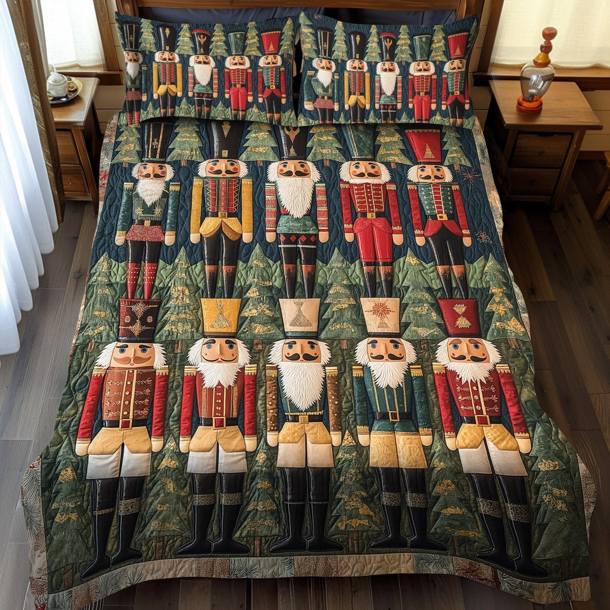 Nutcracker Night 3-Piece Quilted Bedding Set - Single (59" x 70")