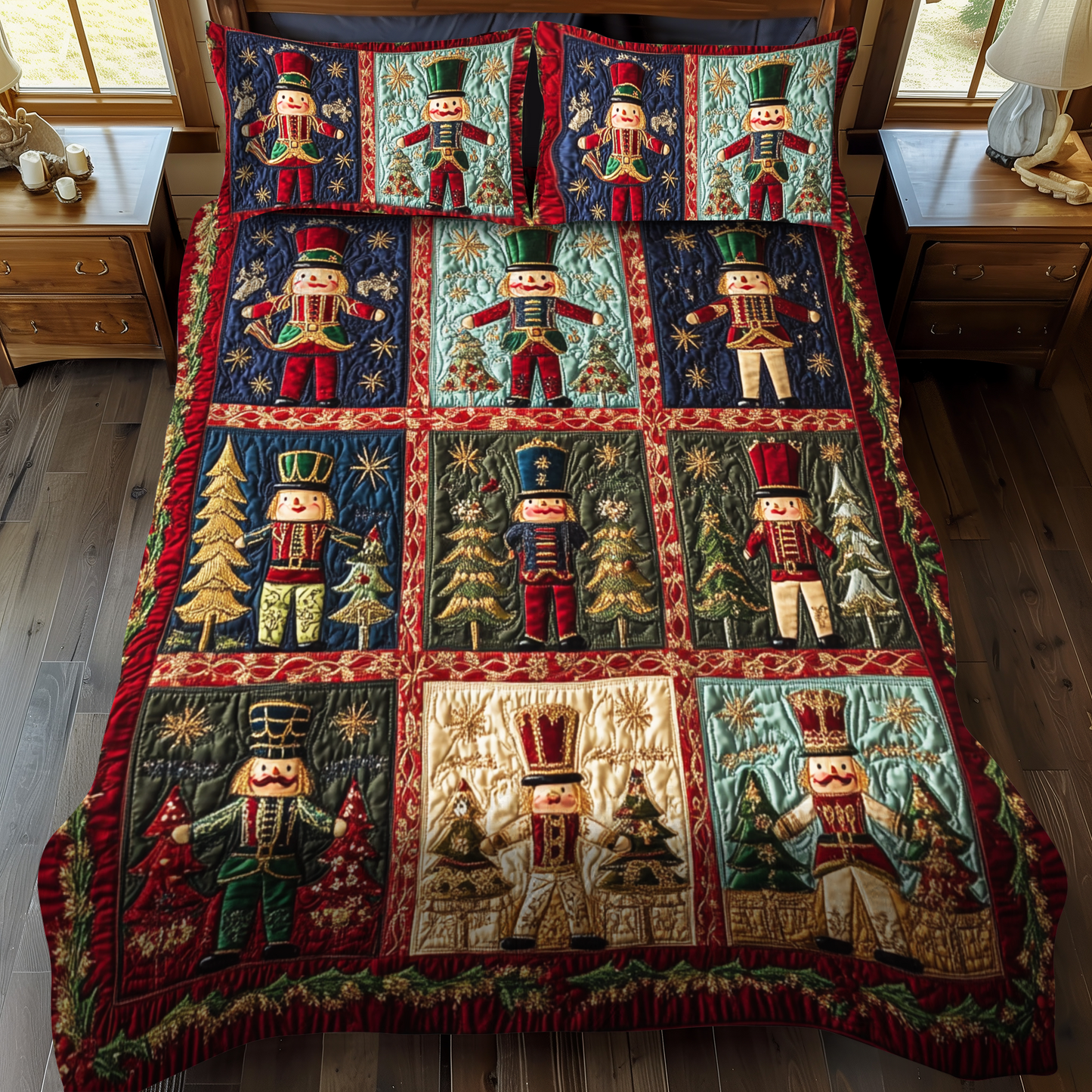 Nutcracker Nights 3-Piece Quilted Bedding Set - Single (59" x 70")