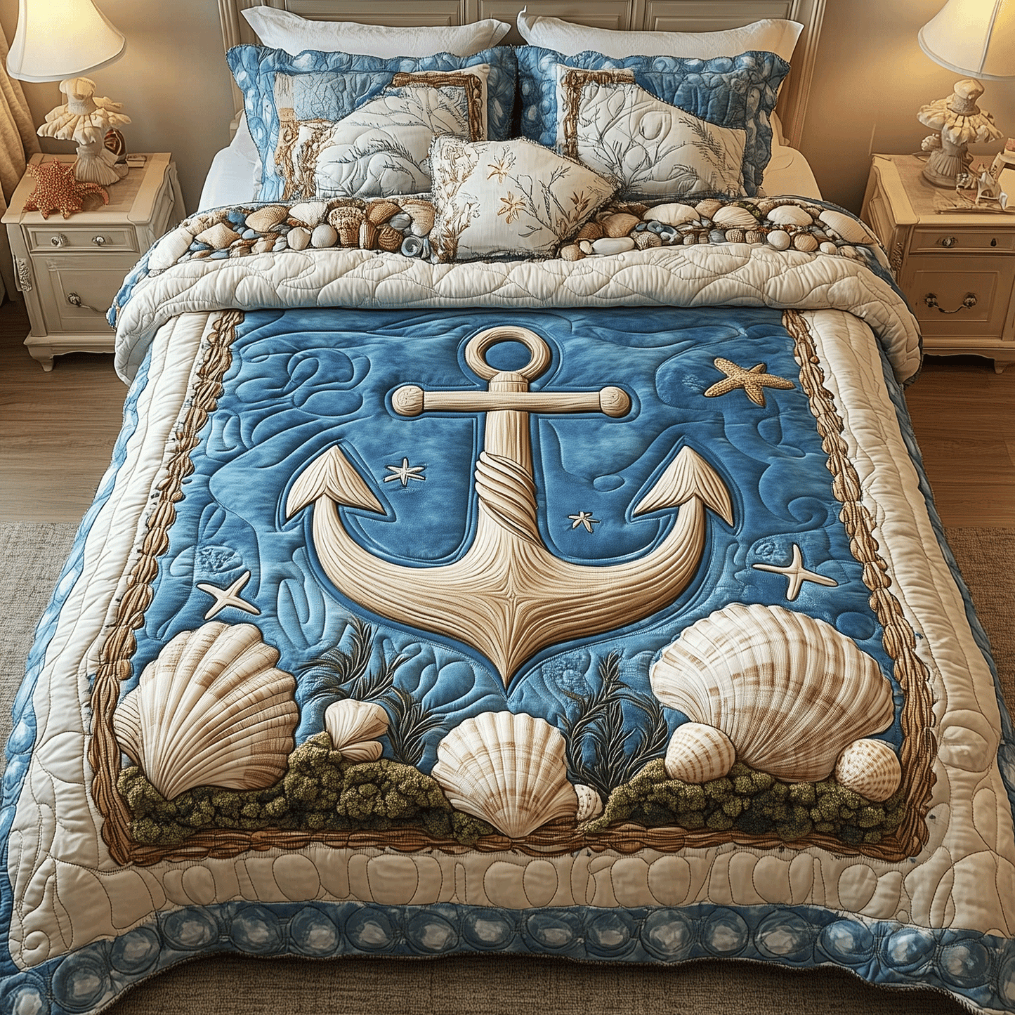 Ocean Voyage 3-Piece Quilted Bedding Set - Single (59" x 70")