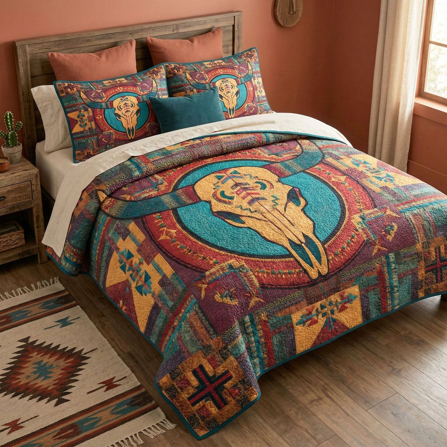 Open Range 3-Piece Quilted Bedding Set - Single (59" x 70")