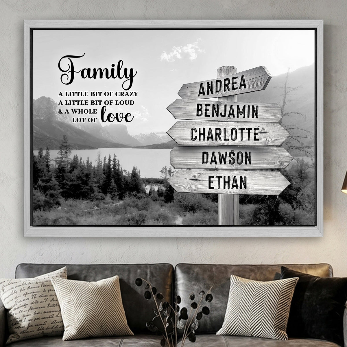 Family Whole Lot Of Love Grey Mountain Wall Sign