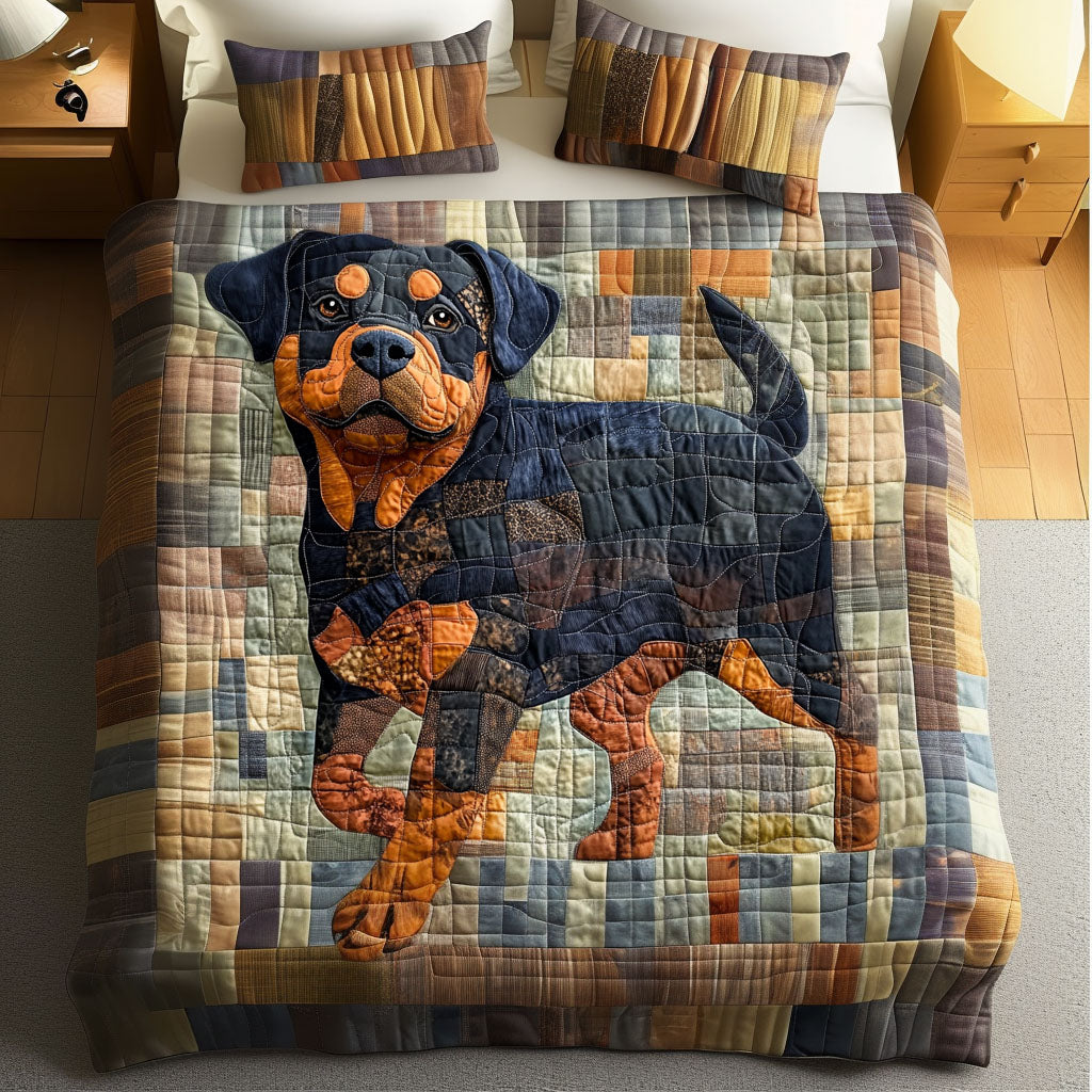 Patchwork Paws Quilt 3-Piece Quilted Bedding Set - Single (59" x 70")