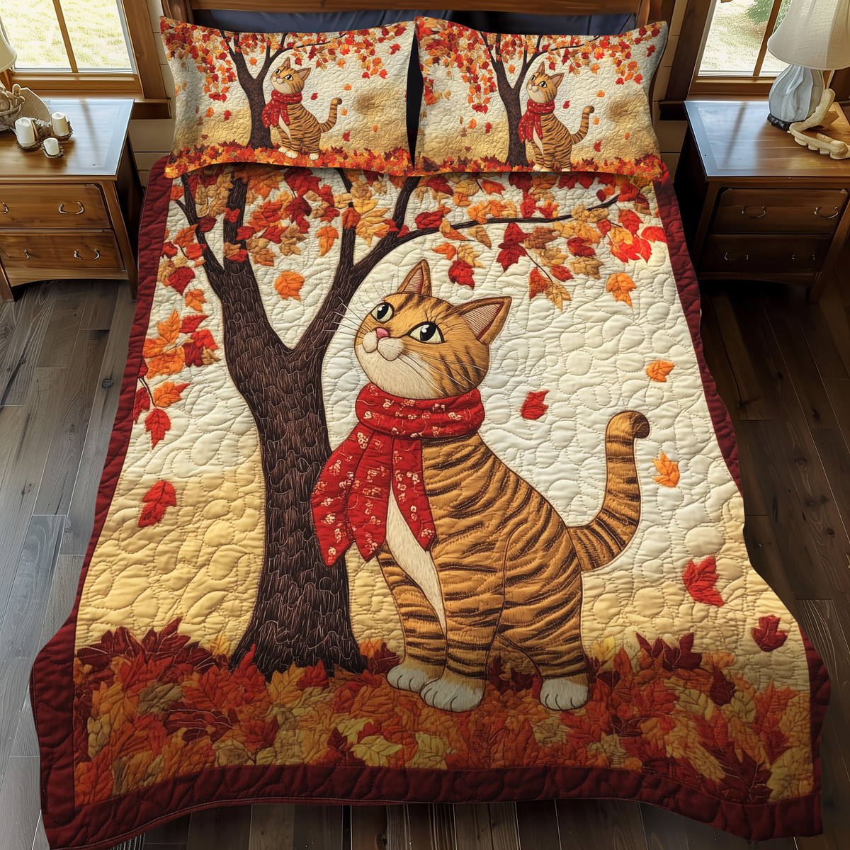 Paws and Whiskers 3-Piece Quilted Bedding Set - Single (59" x 70")
