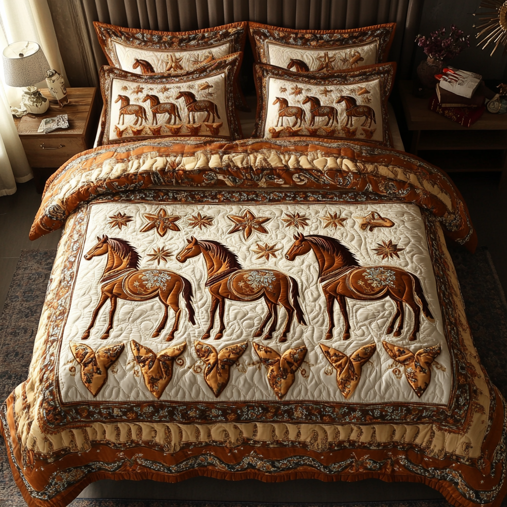 Pony Dreams 3-Piece Quilted Bedding Set - Single (59" x 70")